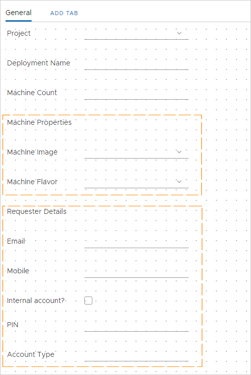 Editor de formulário personalizado do Service Broker