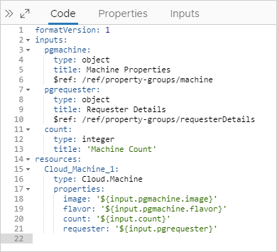 Código de grupos de propriedades concluído