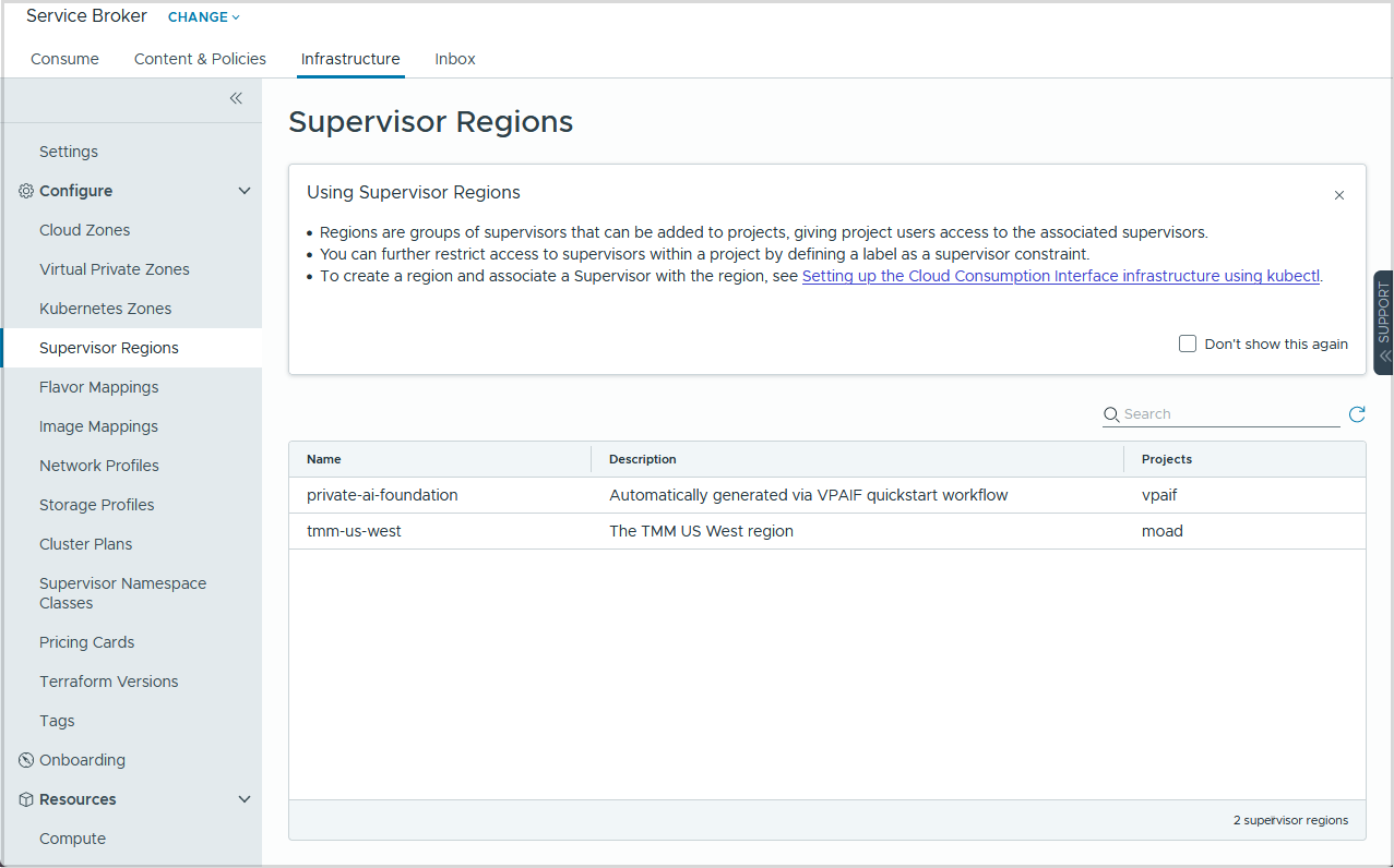 Regiões de Supervisor na UI do Assembler