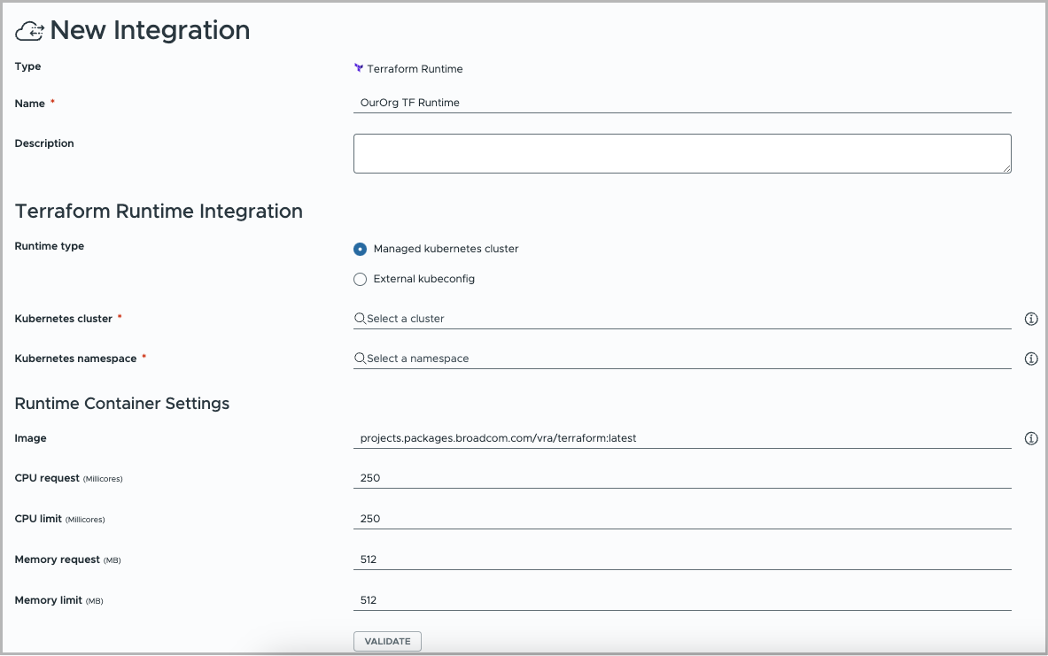 Exemplo de integração de tempo de execução do Terraform para usuários de licenças Advanced