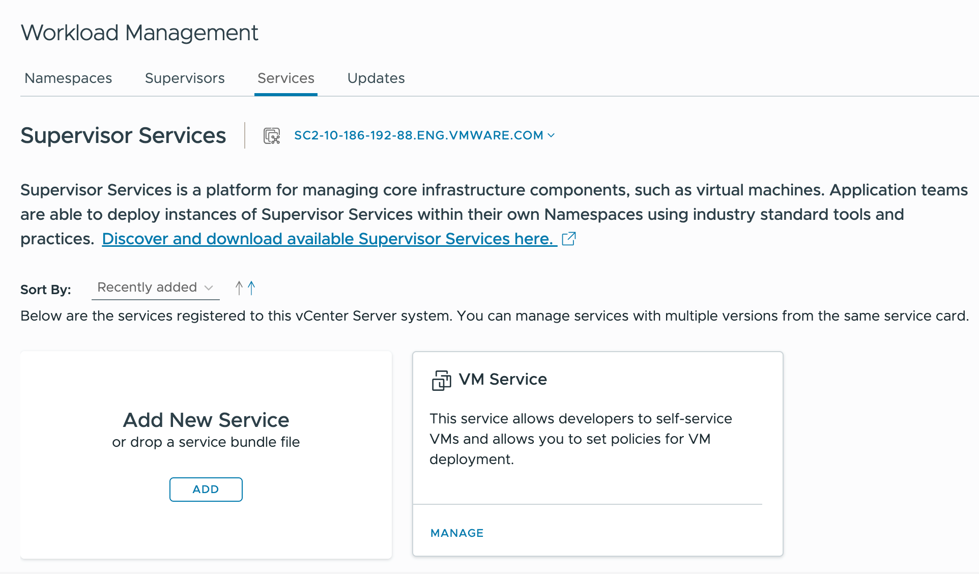 Adicione o arquivo YAML para adicionar a Consumption Interface