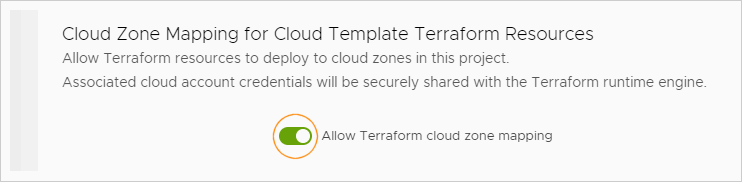 Mapeamento da zona de nuvem do Terraform ativado