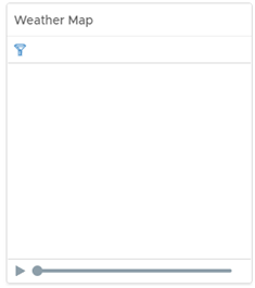 A captura de tela do widget Mapa do clima fornece uma exibição gráfica dos valores variáveis de uma única métrica para vários recursos ao longo do tempo.