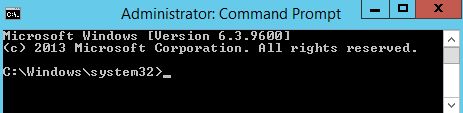 Prompt de comando de administrador do Windows Server 2012