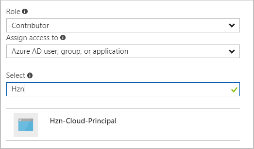 Captura de tela da tela Adicionar permissões do portal do Azure com a função de Proprietário selecionada e procurando a entidade de serviço.
