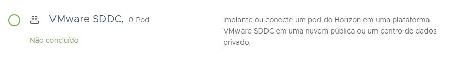 Captura de tela que ilustra a linha do VMware SDDC na tela Como começar do portal do tenant.