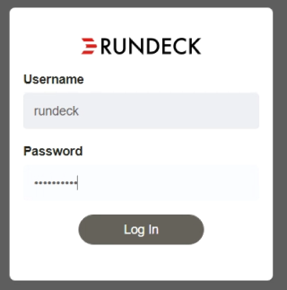 Tela de login do Rundeck