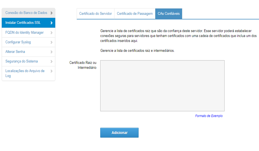 adicionar certificado