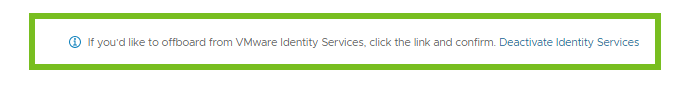 "O prompt indica: se você quiser sair do VMware Identity Services, clique no link e confirme."