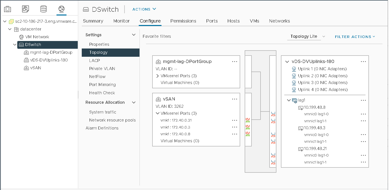 Criar interfaces VMkernel para LACP