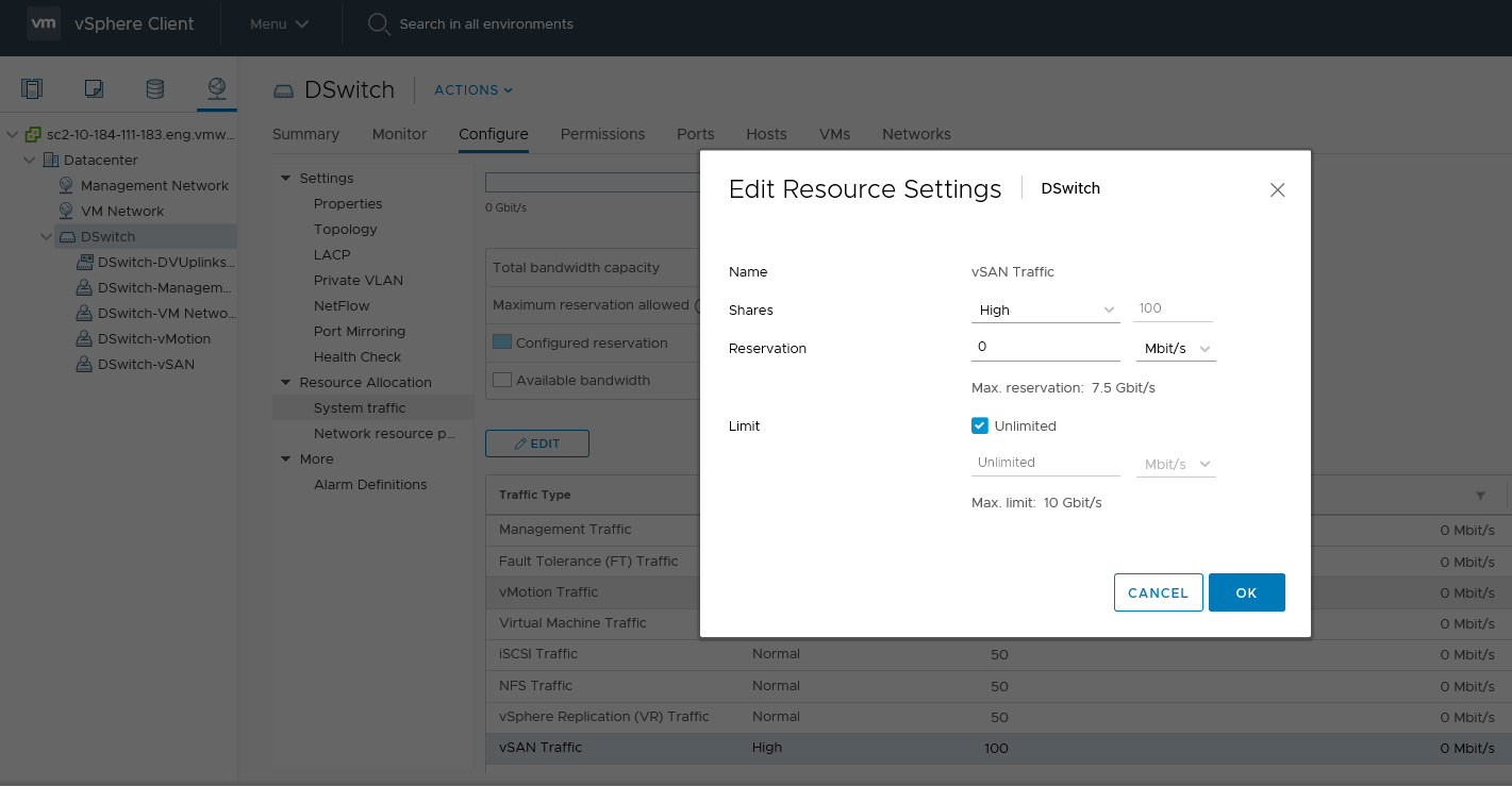 Configurar Network I/O Control