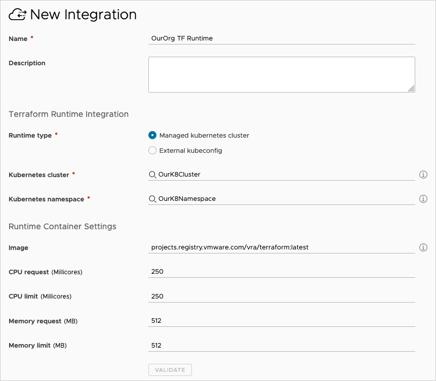 Exemplo de integração de tempo de execução do Terraform para usuários de licenças Advanced