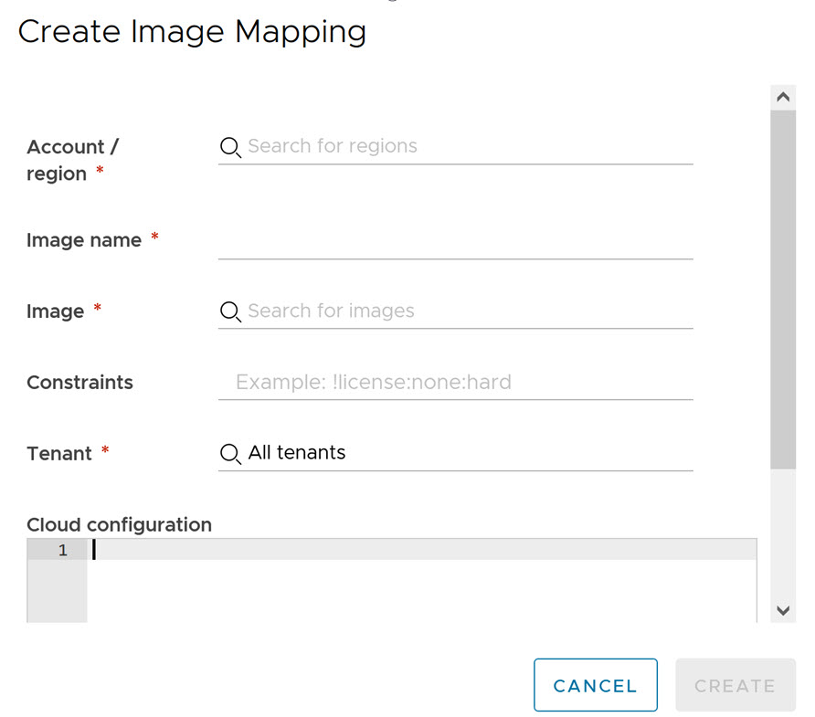 página de mapeamento de imagens