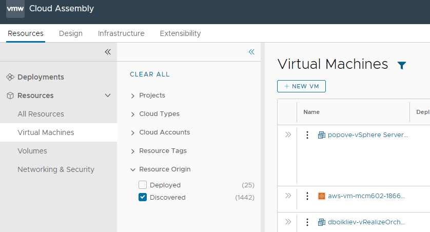 Recursos para máquinas virtuais