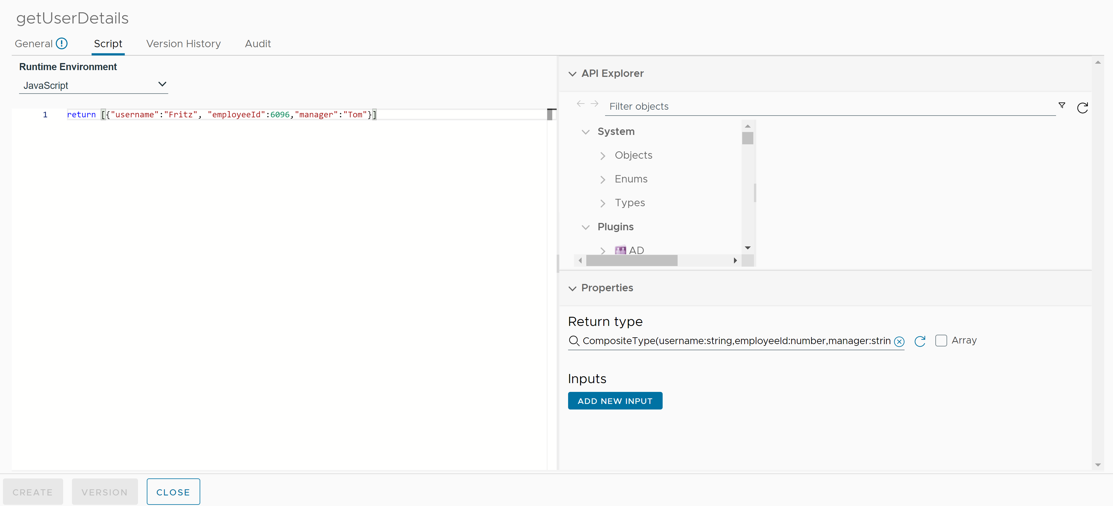 填充自定义表单数据网格的 vRealize Orchestrator 操作。