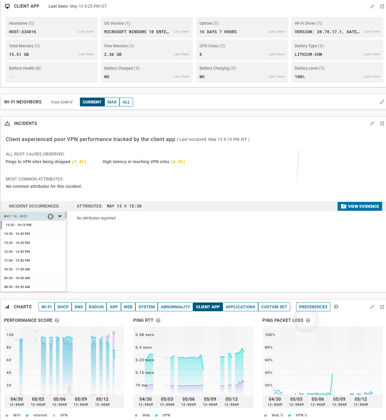 VMware Edge Network Intelligence - 访问客户端应用数据