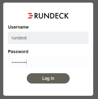 “Rundeck 登录”屏幕