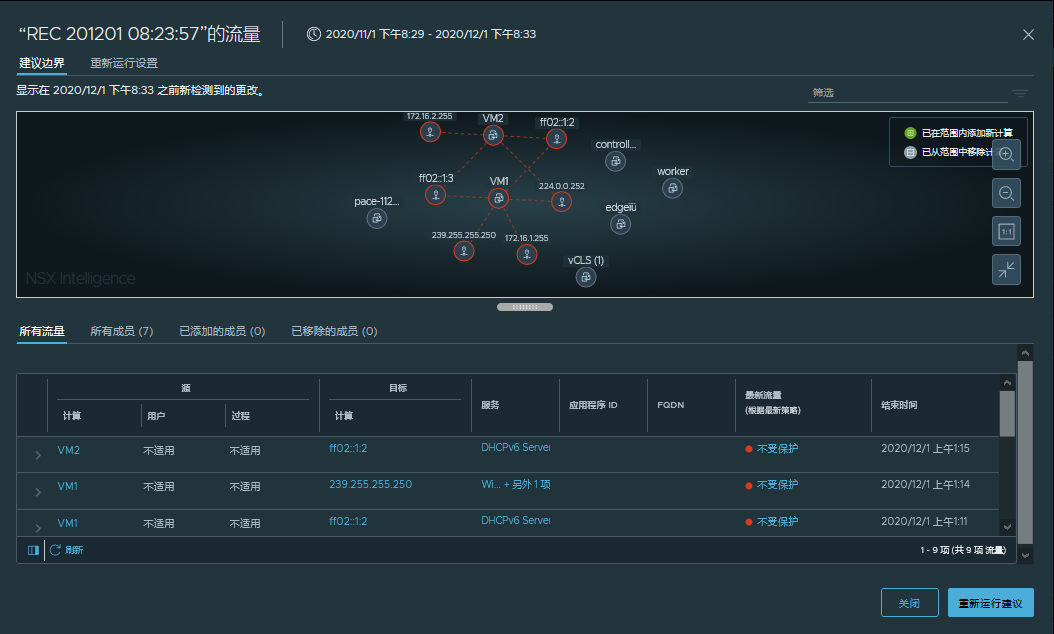 重新运行nsx Intelligence 建议