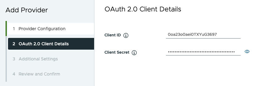 OAuth 2.0 客户端详细信息