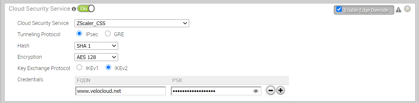 Configure IPsec settings