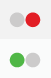 de aktive og inaktive indikatorer er grønne cirkler for aktive og røde cirkler for inaktive.