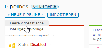 Wenn Sie eine Pipeline erstellen, können Sie die leere Arbeitsfläche verwenden.