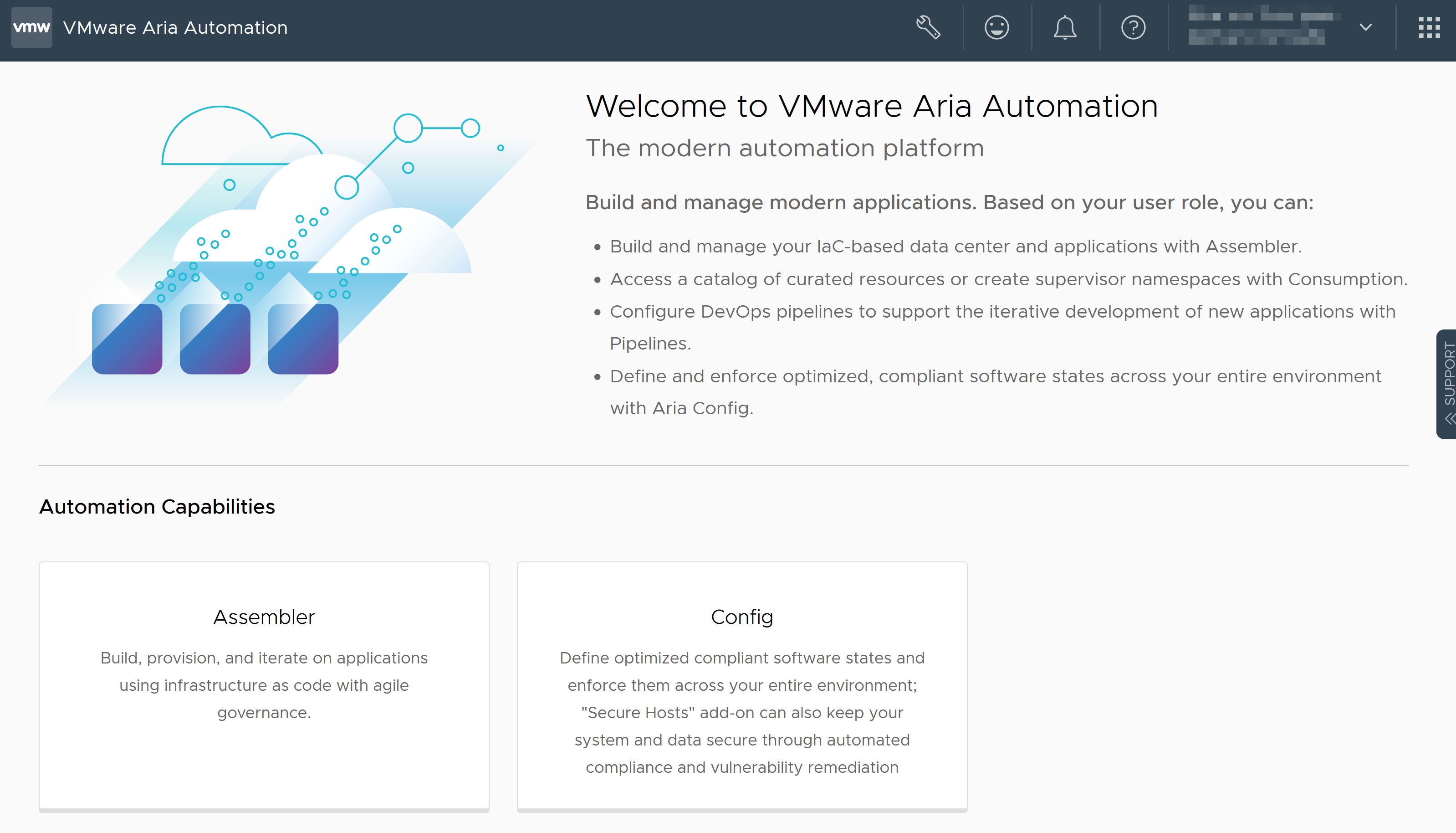 VMware Aria Automation-Zielseite