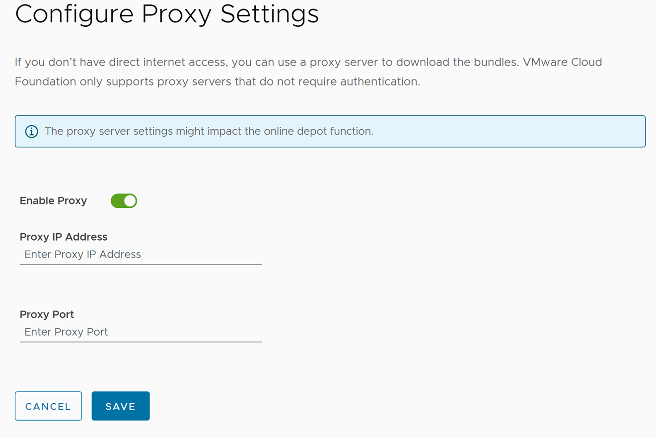 Konfigurieren Sie die Proxy-IP-Adresse und den Proxy-Port zum Herunterladen der Pakete.