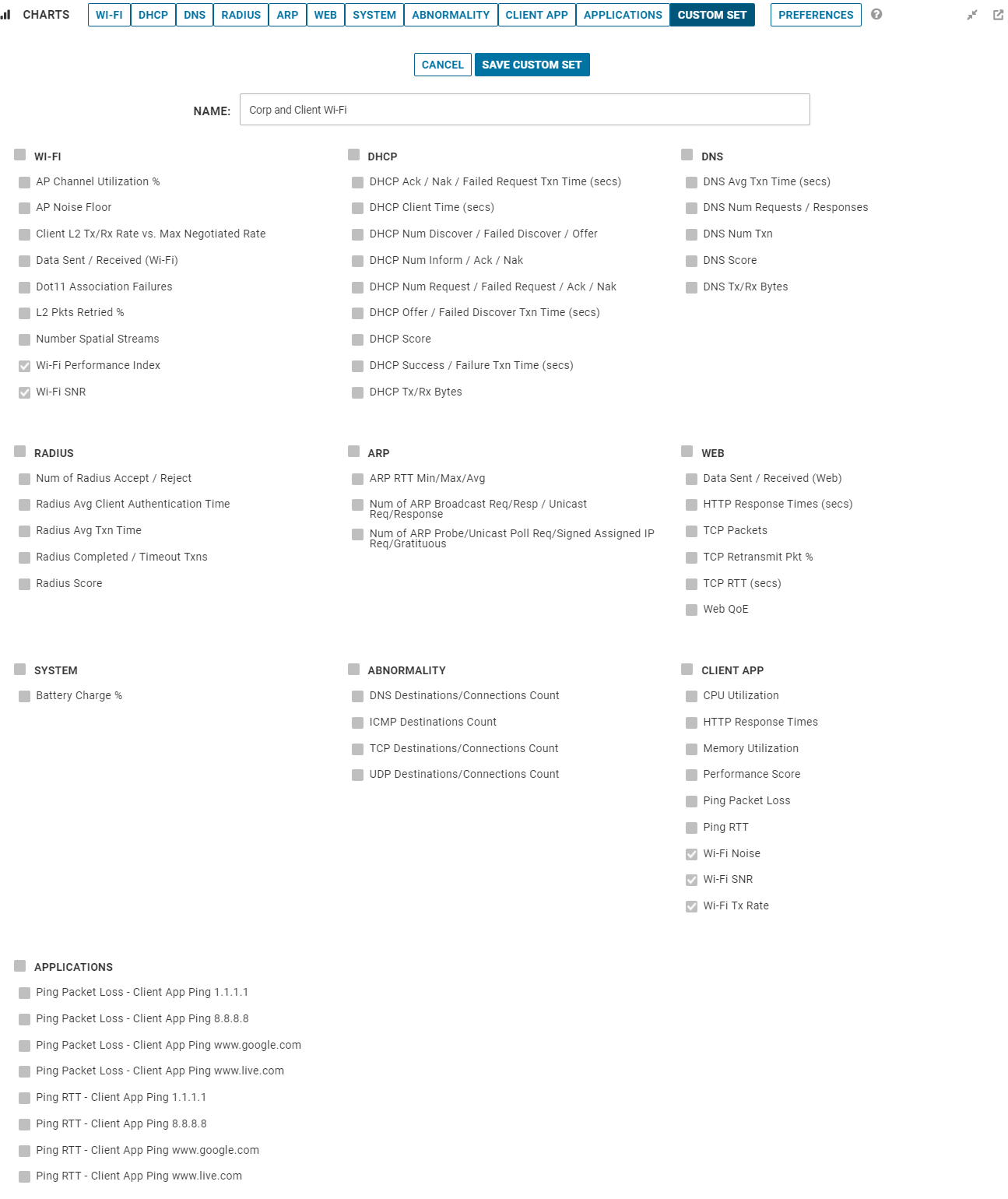 VMware Edge Network Intelligence – Erstellen eines benutzerdefinierten Satzes von Diagrammen