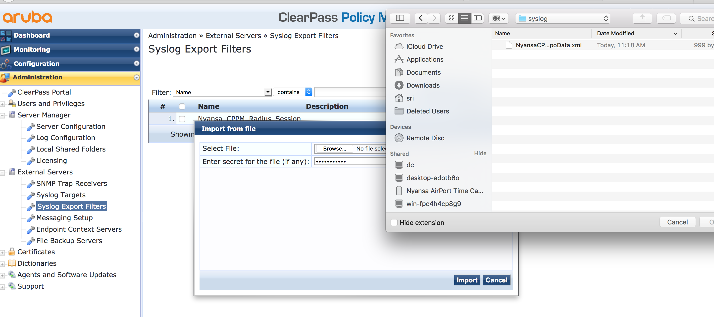 Aruba HPE Clearpass-Integration