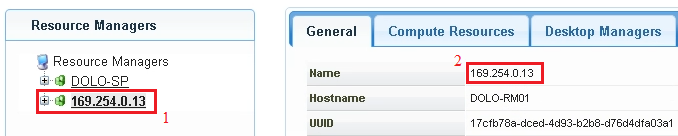 Abschnitt „Ressourcenmanager“ im Menü „Service-Grid“ mit dem Beispiel einer Ressourcenmanager-Gruppe