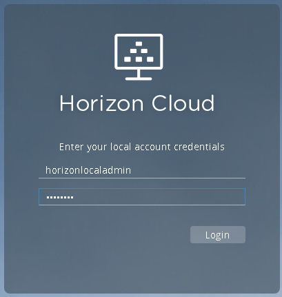 Horizon Cloud-Anmeldeseite