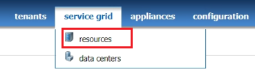 Option „Ressourcen“ im Menü „Service-Grid“