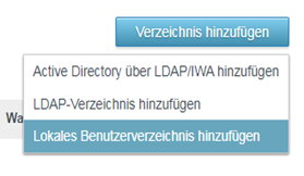 Option „Lokales Benutzerverzeichnis hinzufügen“