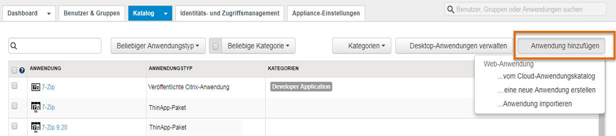 Anwendungen hinzufügen