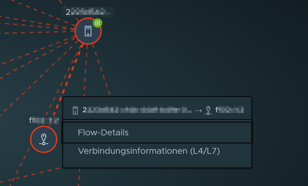 contextual menu when right-click flow line in Computes view