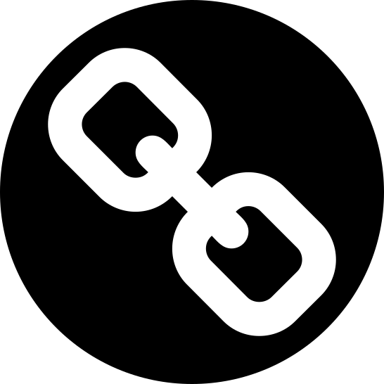 Symbol Kette in schwarzem Kreis