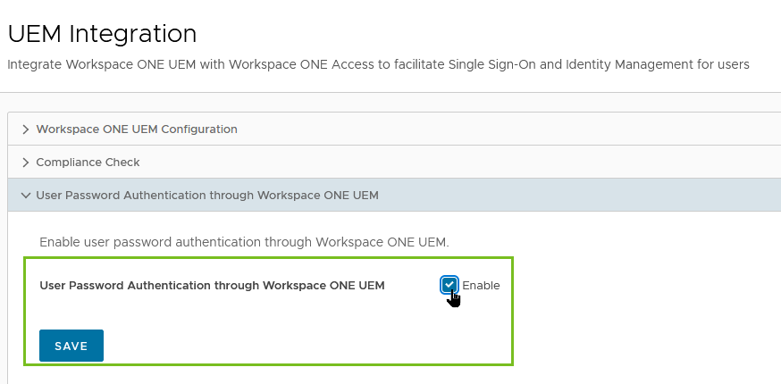 Aktualisieren der Benutzerkennwort-Authentifizierung in der Workspace ONE Access-Konsole nach einem ACC-Upgrade