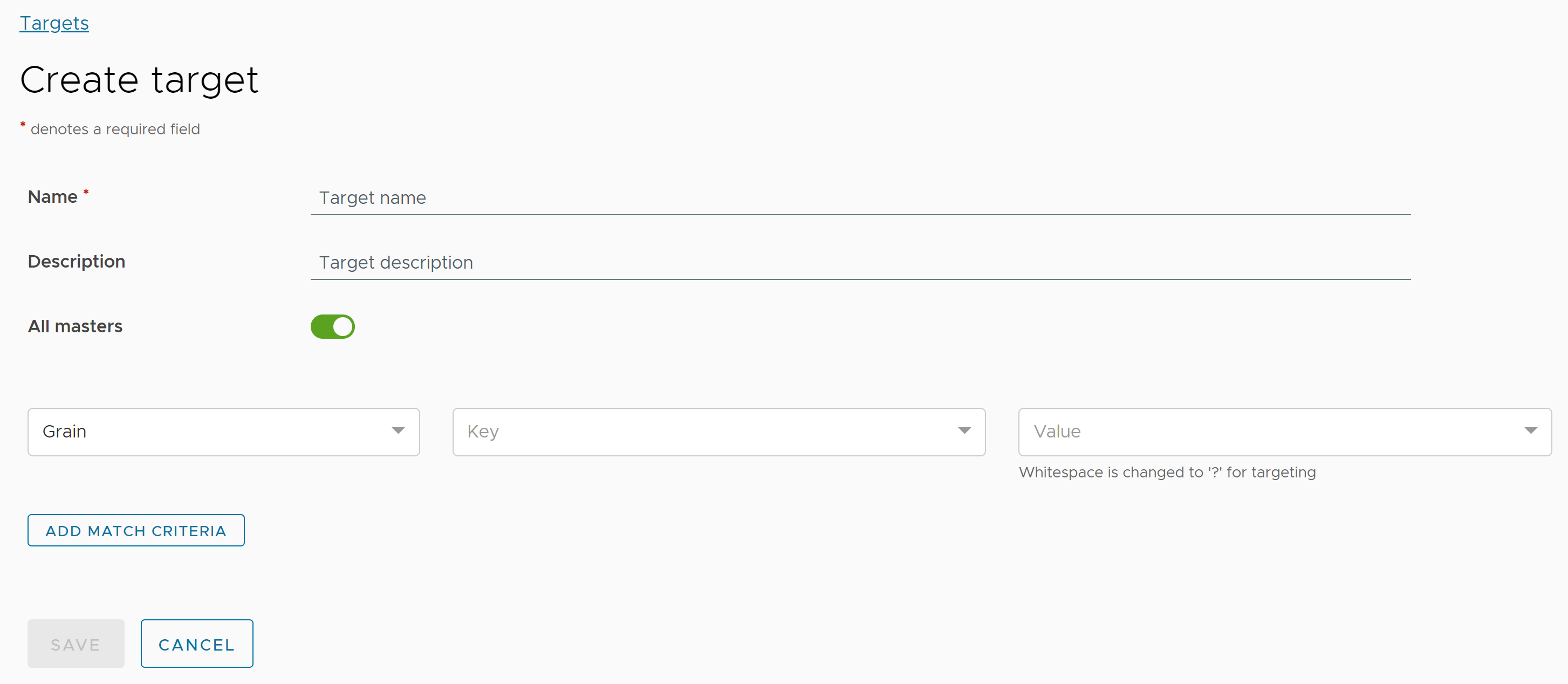 Zielseite in SaltStack Config erstellen