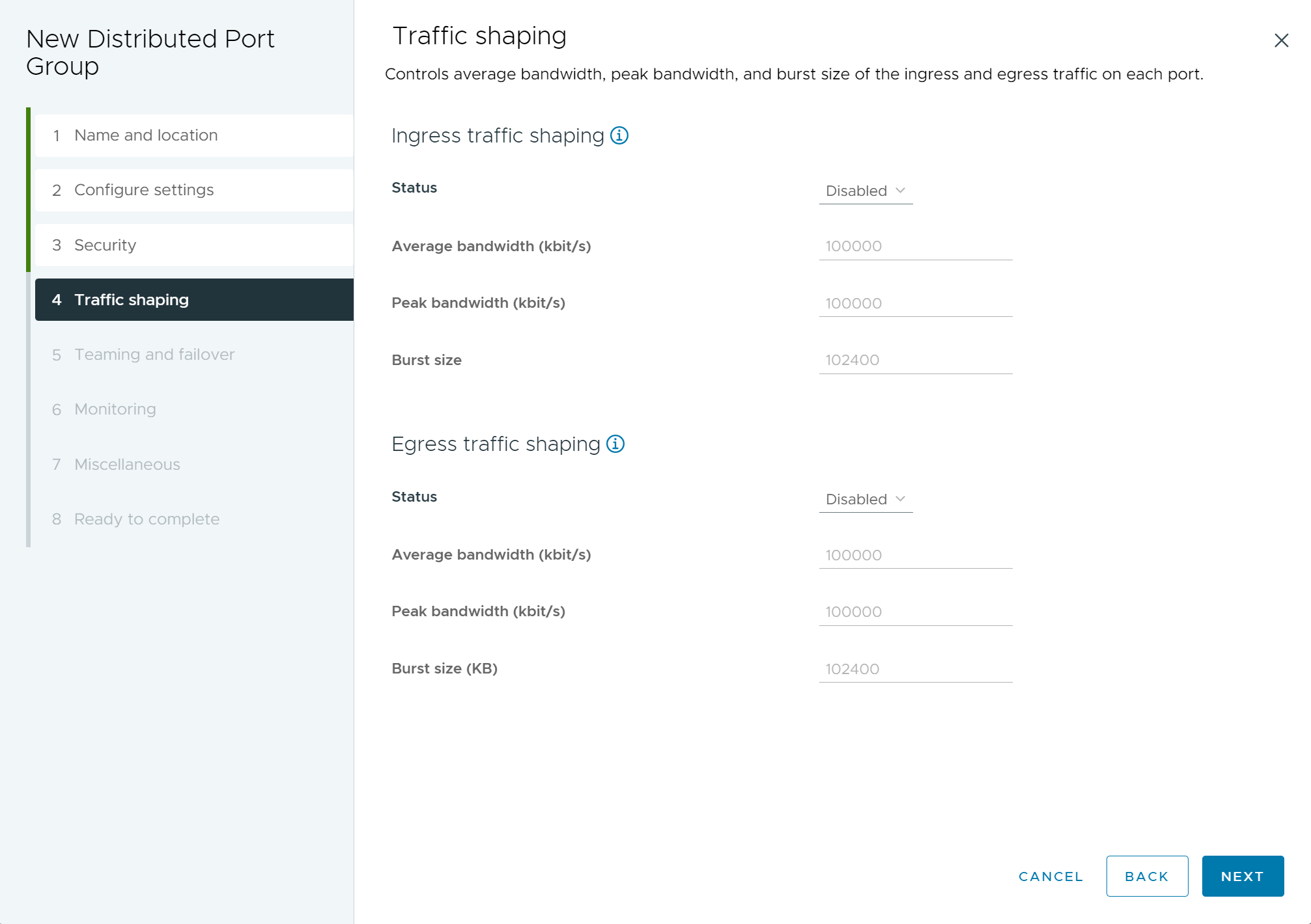 Traffic-Shaping-Richtlinien