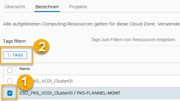 Hinzufügen eines Tags zur VMC-Computing-Ressource und zur Cloud-Zone – 1