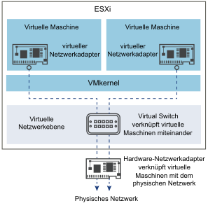 Virtuelle Vernetzung über virtuelle Switches für ESXi