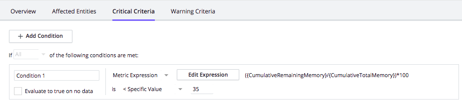 Critical Criteria for the indicator Diego Cell Memory Capacity