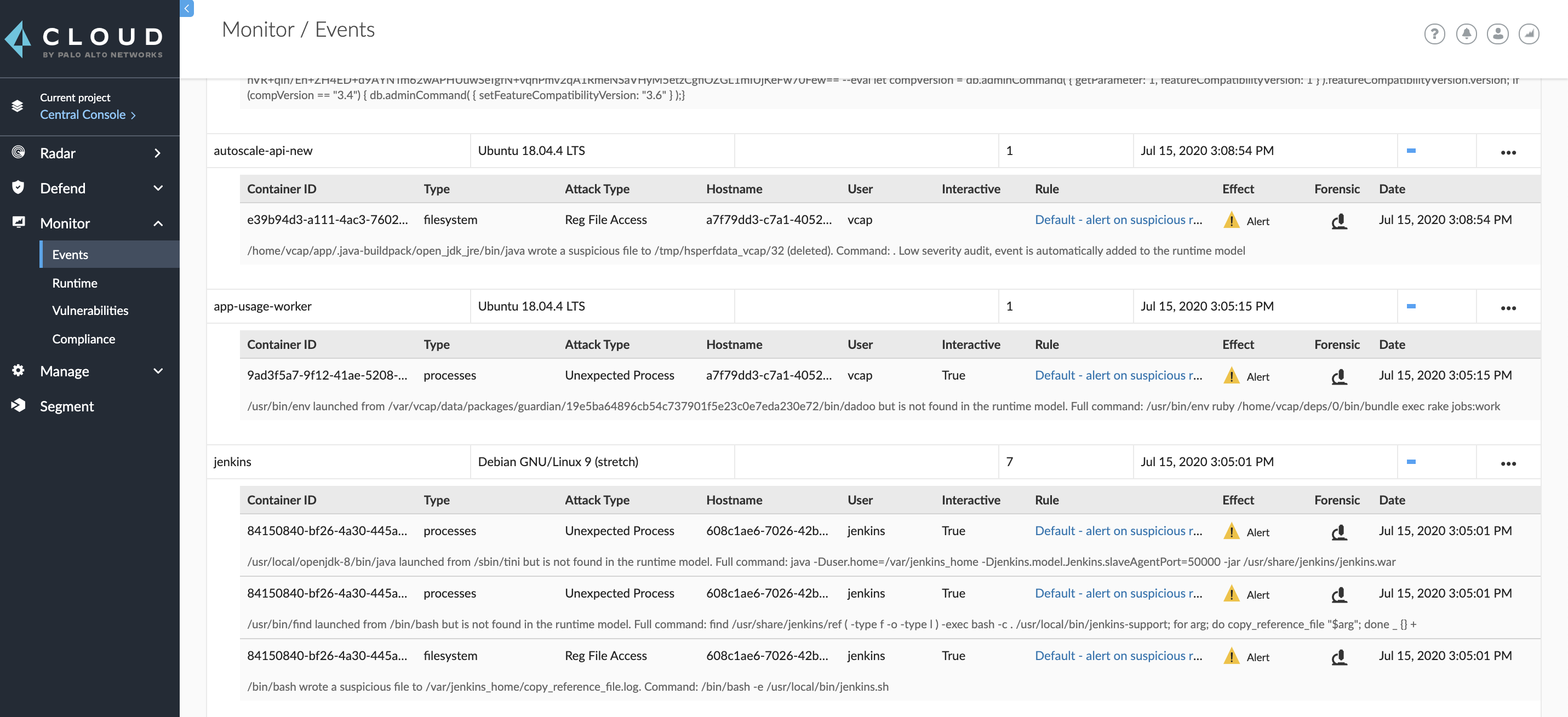 Using Prisma Cloud for VMware Tanzu