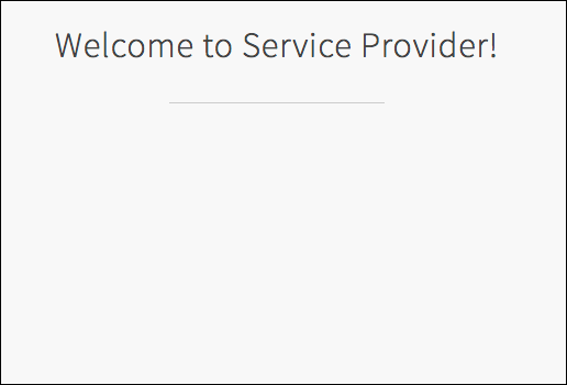 A blank service provider login screen