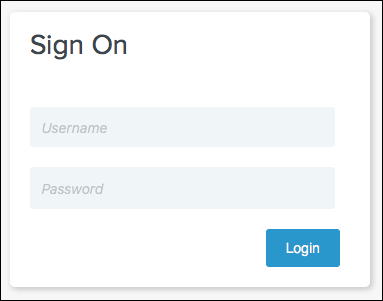 The sign-in page with fields to enter a username and password. Below is the Login button.