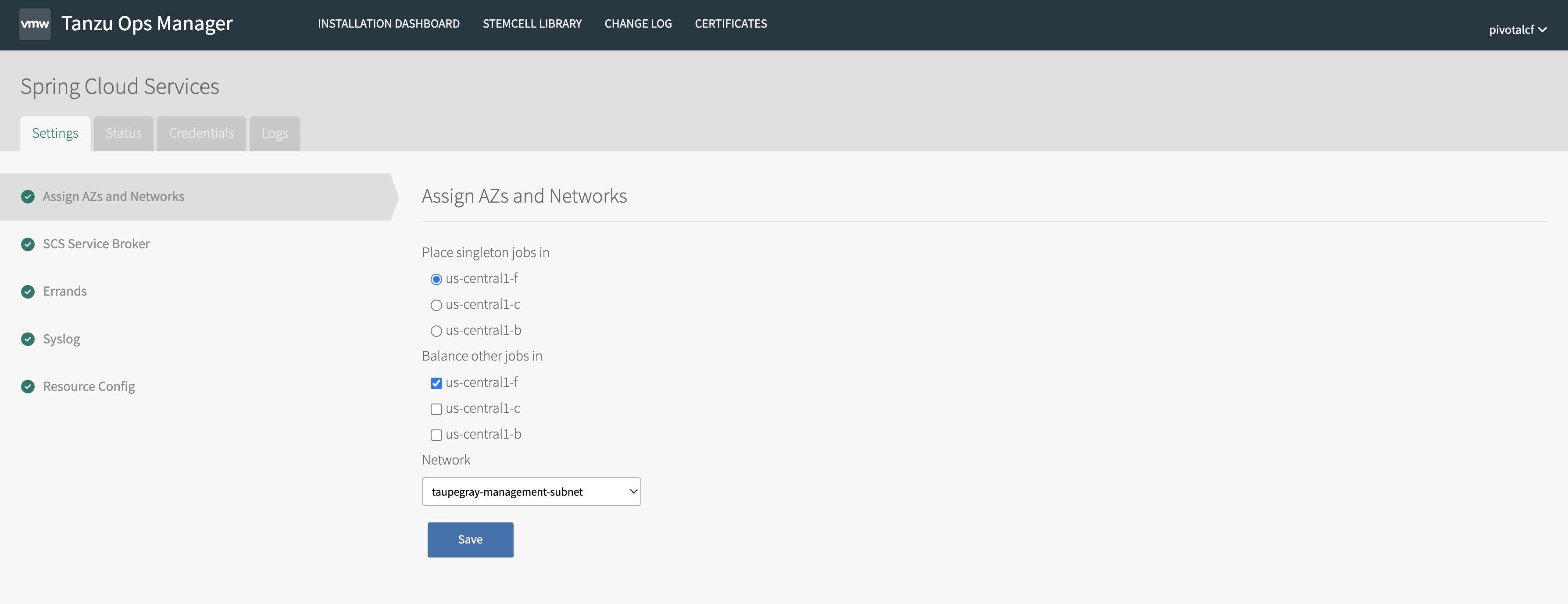 Assigning AZs and Networks