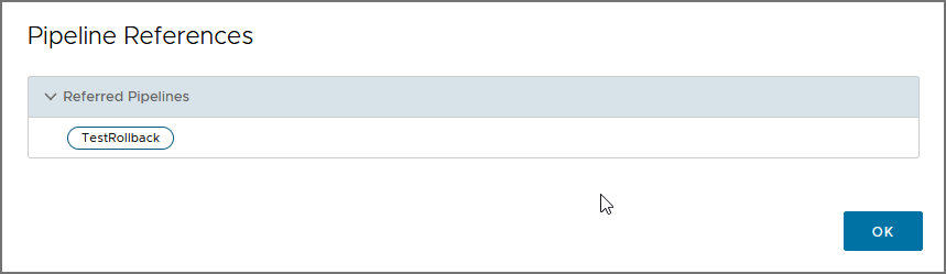 Before removing a shared pipeline, check to see if it is used as a nested pipeline or for rollback by other pipelines.