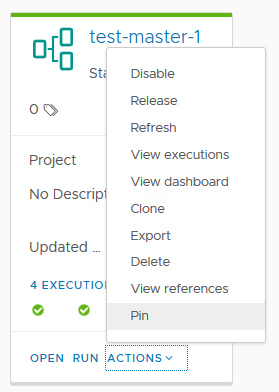 Pin pipeline to top of display