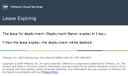 Sample lease expiring message